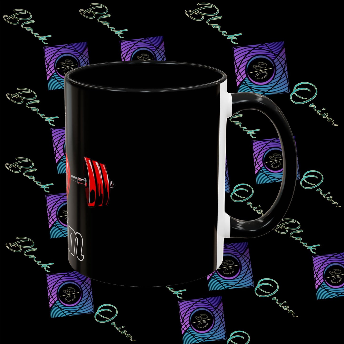 BlackOnion Coffee Mug - 11oz with Workout Motif ‘ÁjjLávDzsi’🔥💪🫵