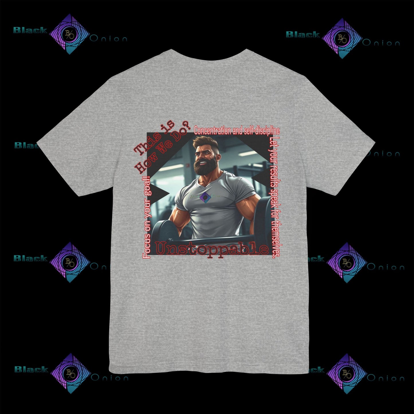 BlackOnion T-Shirt with Workout Motif “Unstoppable “💪🔥🫵