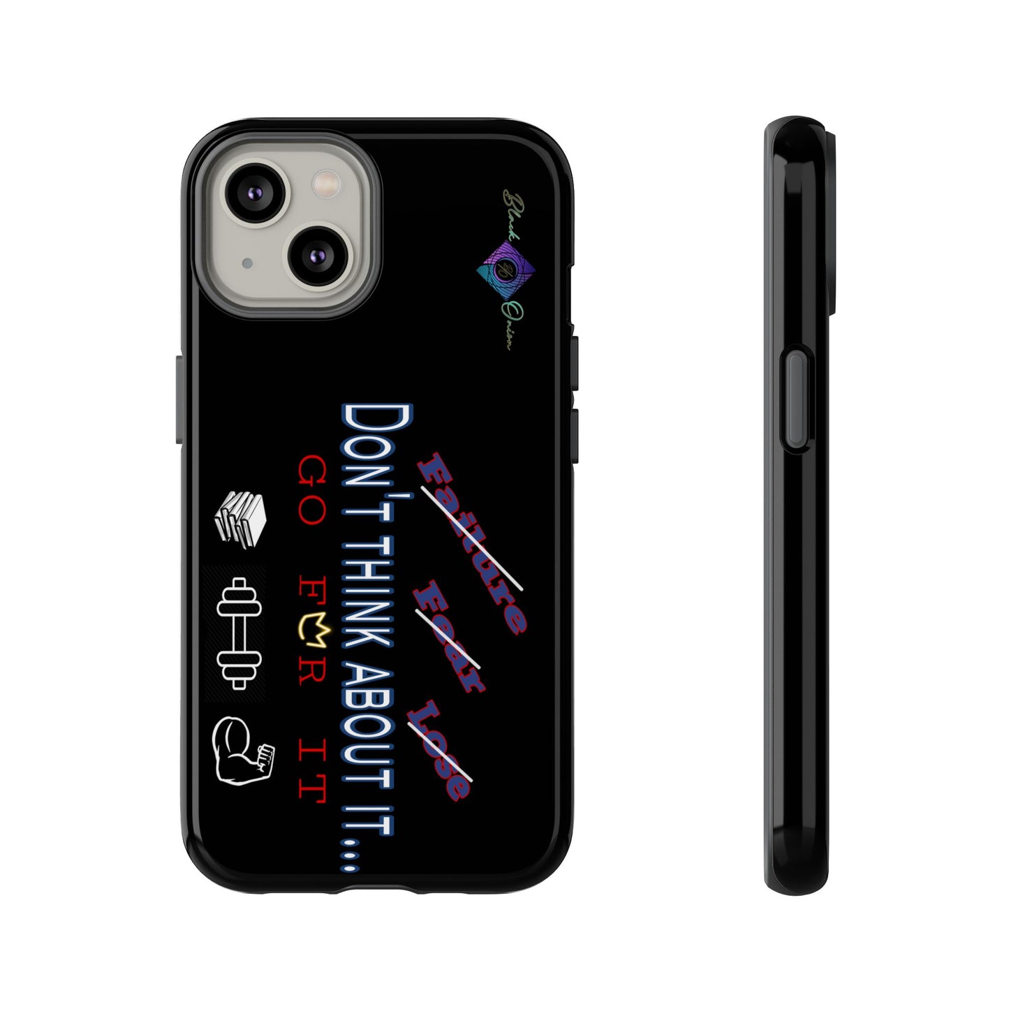 BlackOnion Brand New Phone Case - with Motivational Workout Motif’Don’t think ‘💪🔥🫵
