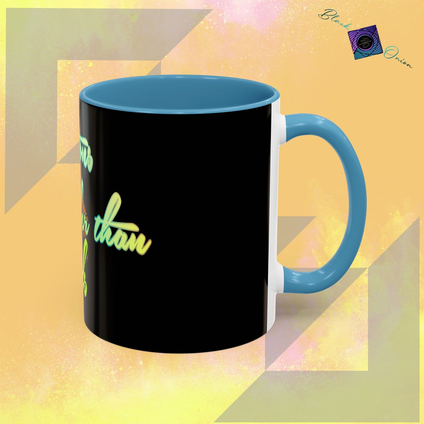 BlackOnion Coffee Mug 2 with Workout Motif ‘Actions speak lauder than words V2’🫵🔥💪