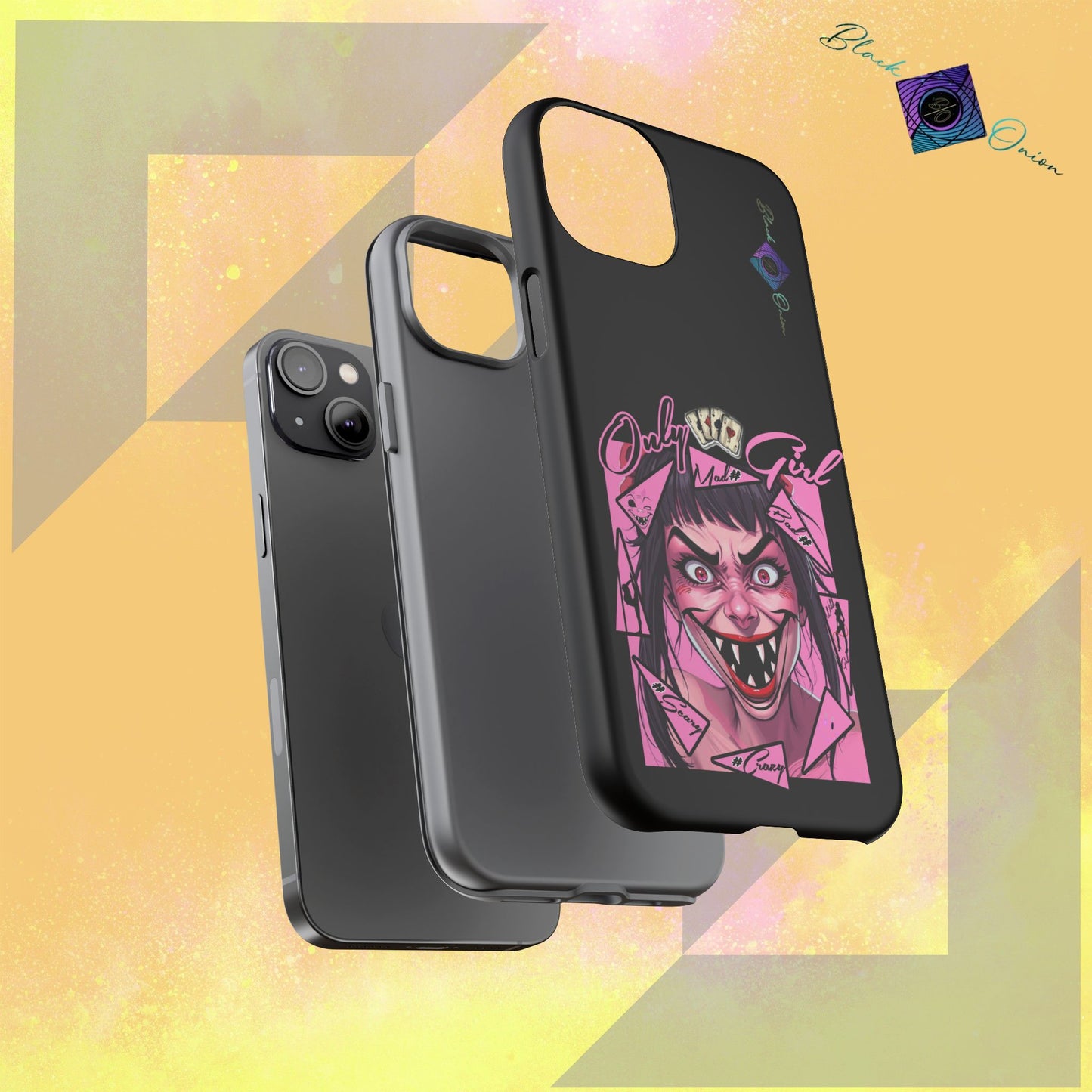 BlackOnion Brand New Phone Case - with Motivational Workout Motif’ Mad Girl💋🌸 ‘🔥🫵