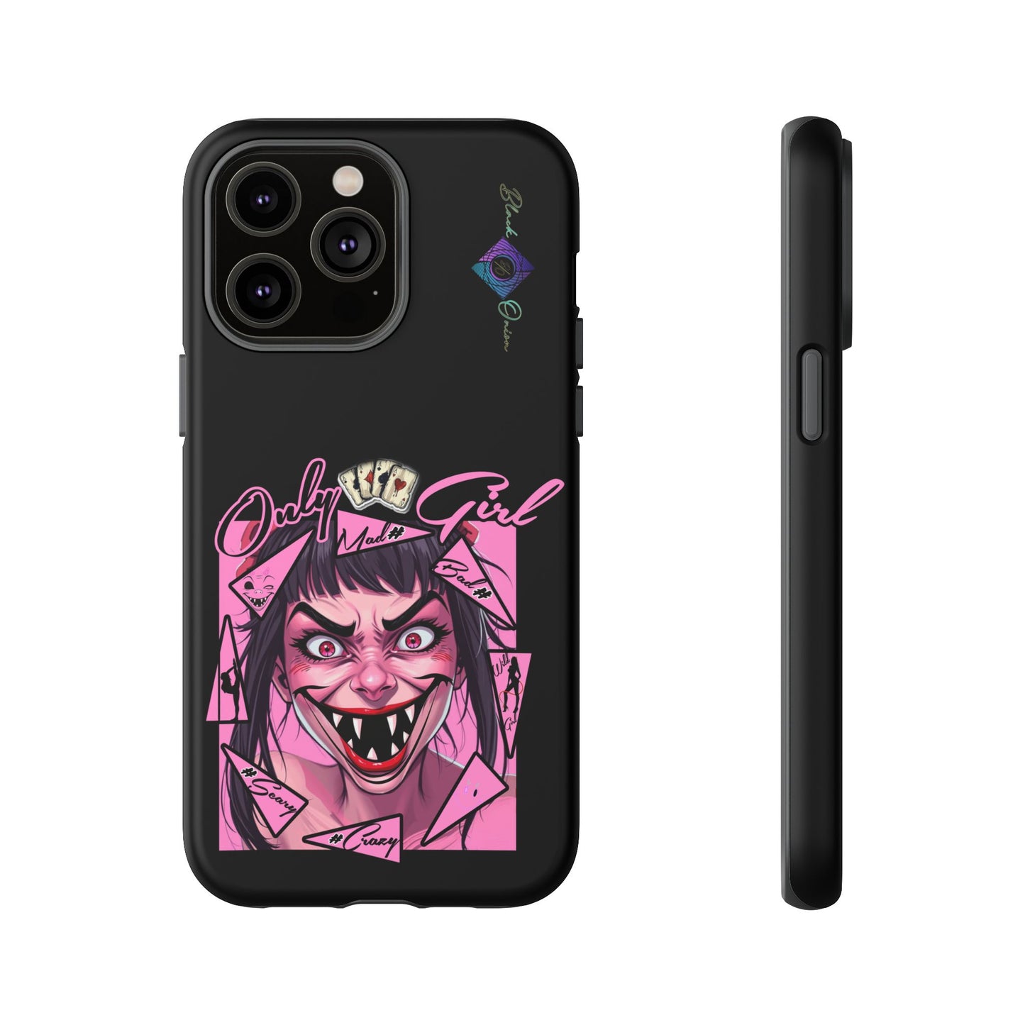 BlackOnion Brand New Phone Case - with Motivational Workout Motif’ Mad Girl💋🌸 ‘🔥🫵