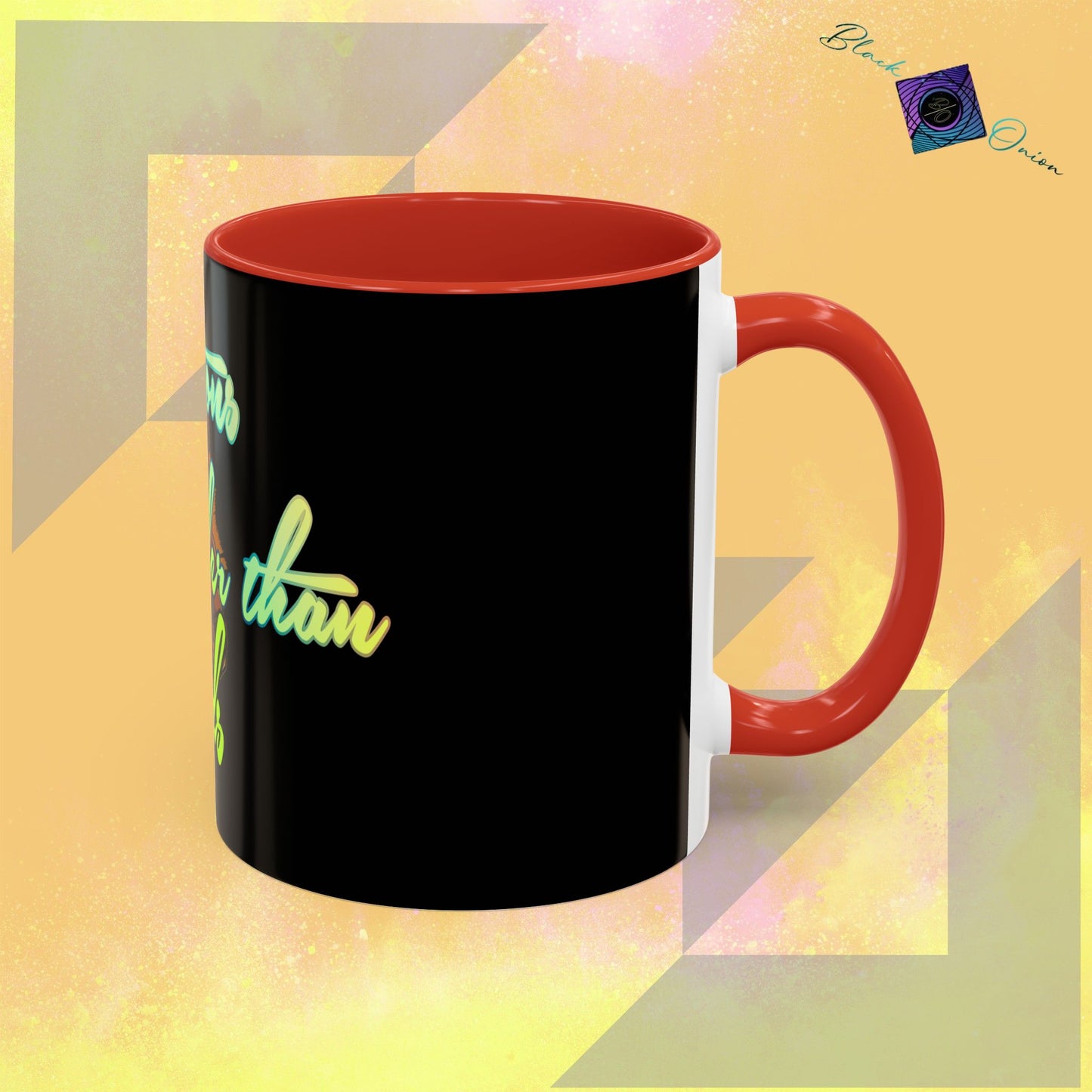 BlackOnion Coffee Mug 2 with Workout Motif ‘Actions speak lauder than words V2’🫵🔥💪
