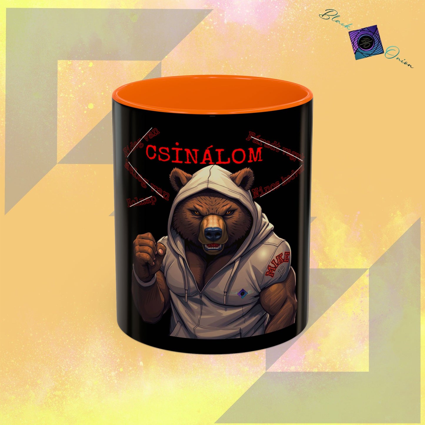 BlackOnion Coffee Mug - 11oz with Workout Motif ‘Mike 13 V2 ’🔥💪🫵