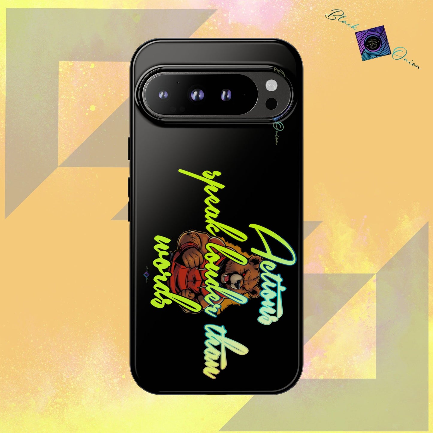 BlackOnion Brand New Phone Case - with Motivational Workout Motif ‘Actions speak lauder ‘💪🔥🫵