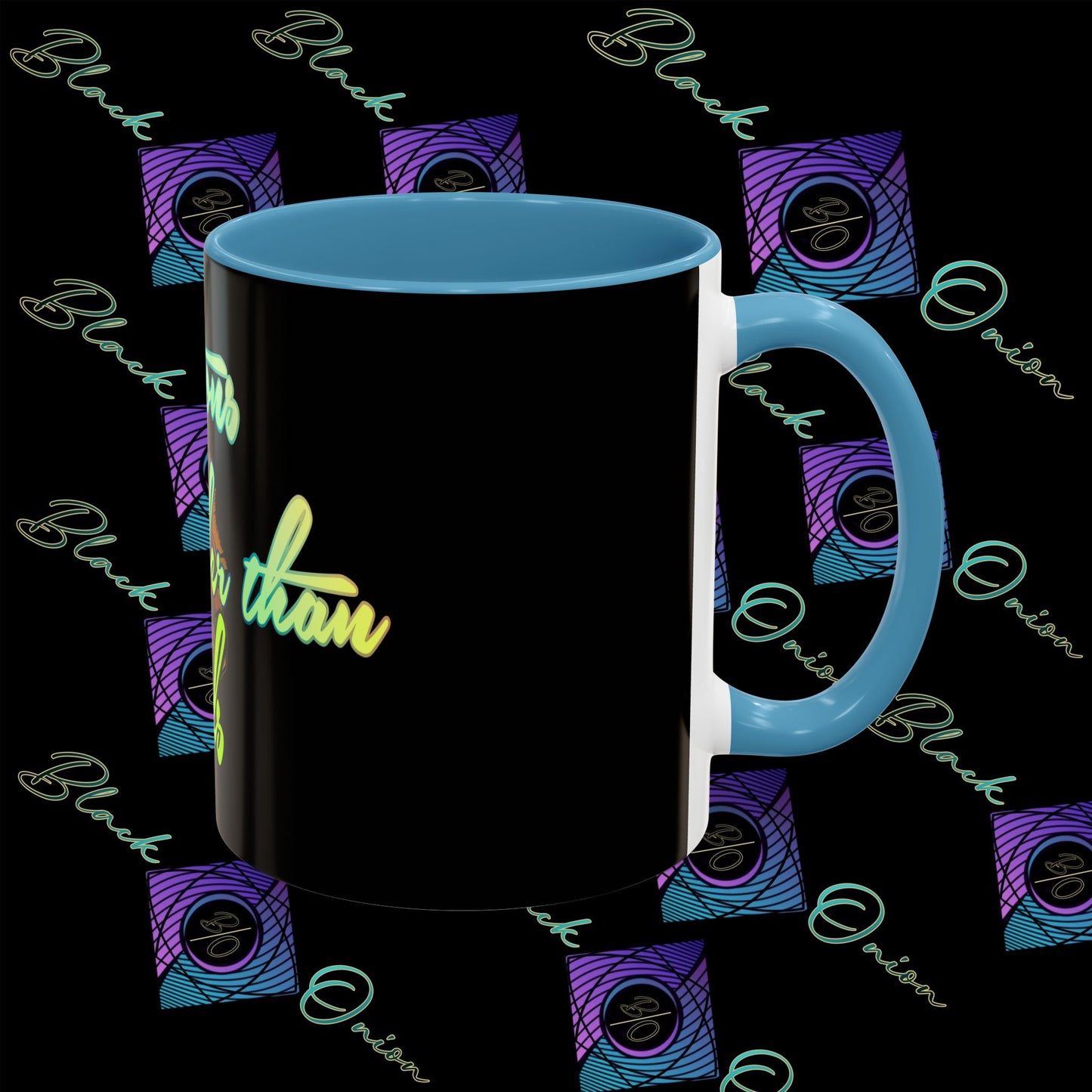 BlackOnion Coffee Mug 2 with Workout Motif ‘Actions speak lauder than words V2’🫵🔥💪