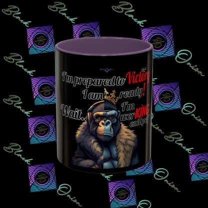 BlackOnion Coffee Mug - 11oz with Workout Motif ‘Victory 👑’🔥💪🫵
