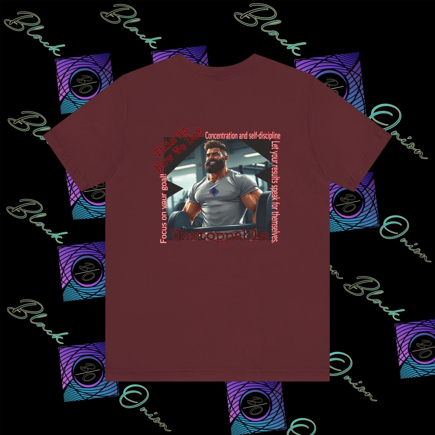 BlackOnion 'Unstoppable' T-Shirt with Workout Motif 💪🔥