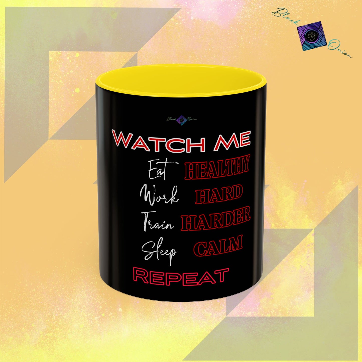 BlackOnion Coffee Mug Serial 2 with Workout Motif ‘Watch me’🫵🔥💪