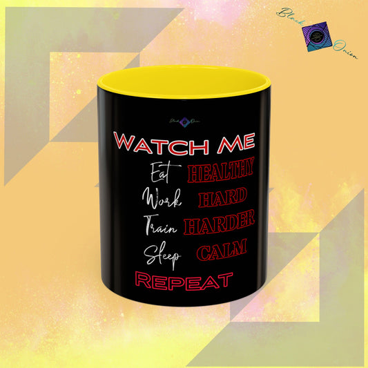 BlackOnion Coffee Mug Serial 2 with Workout Motif ‘Watch me’🫵🔥💪