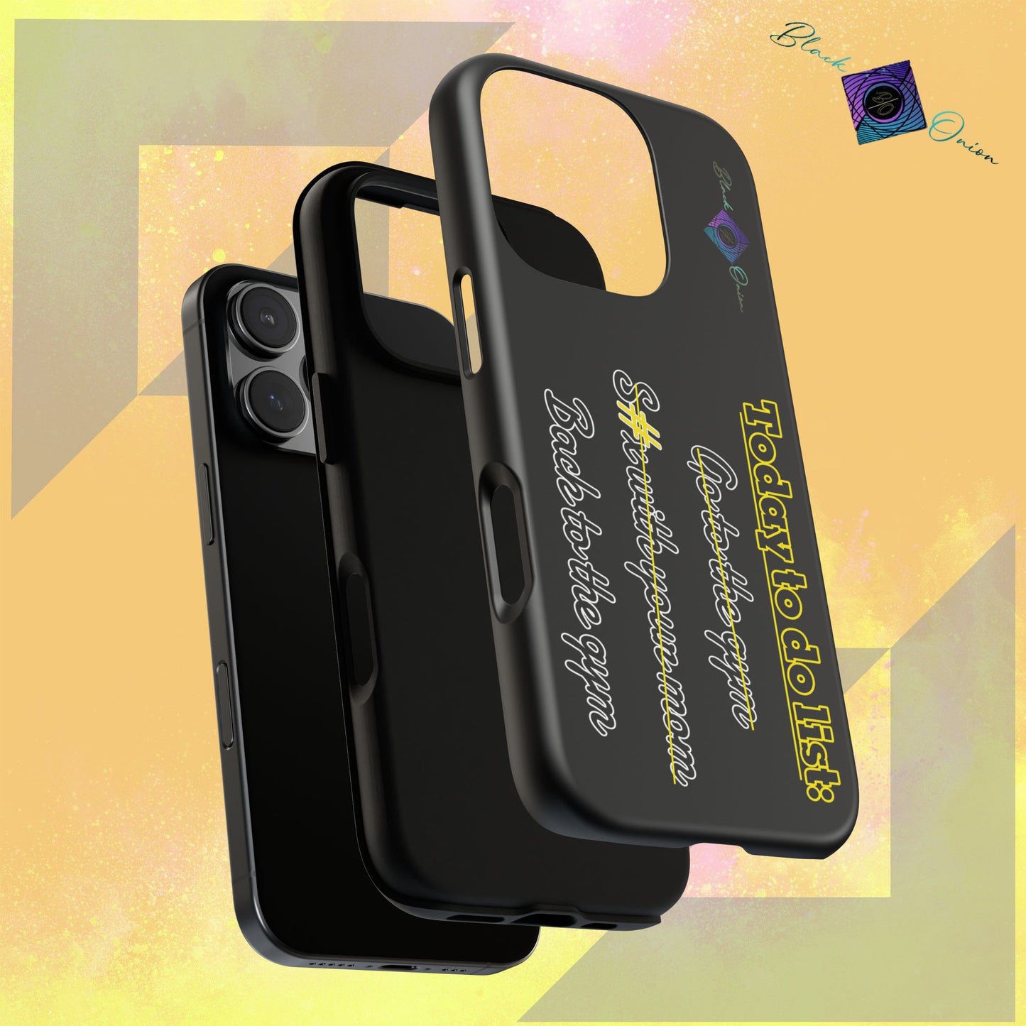 BlackOnion Brand New Phone Case - with Motivational Workout Motif’Today to do list ‘💪🔥🫵