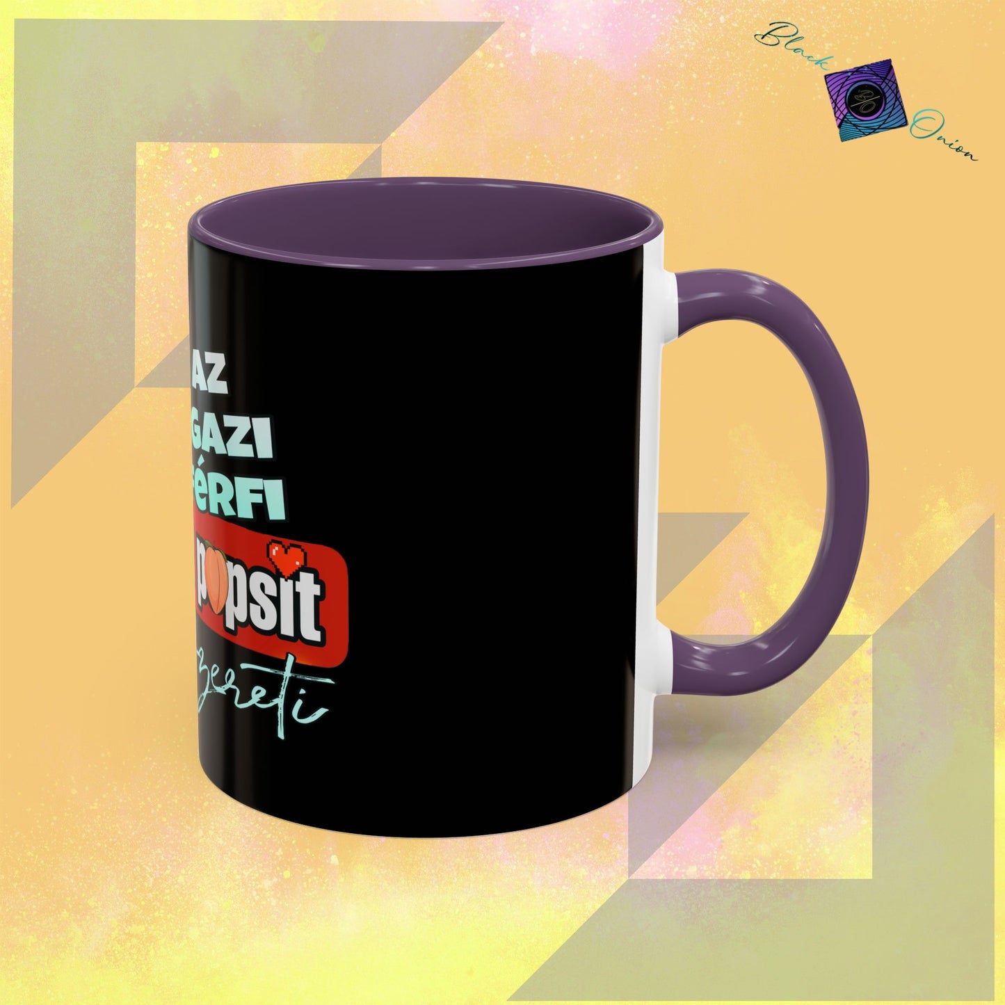 BlackOnion Coffee Mug - 11oz with Workout Motif ‘Az igazi férfi’🔥💪🫵