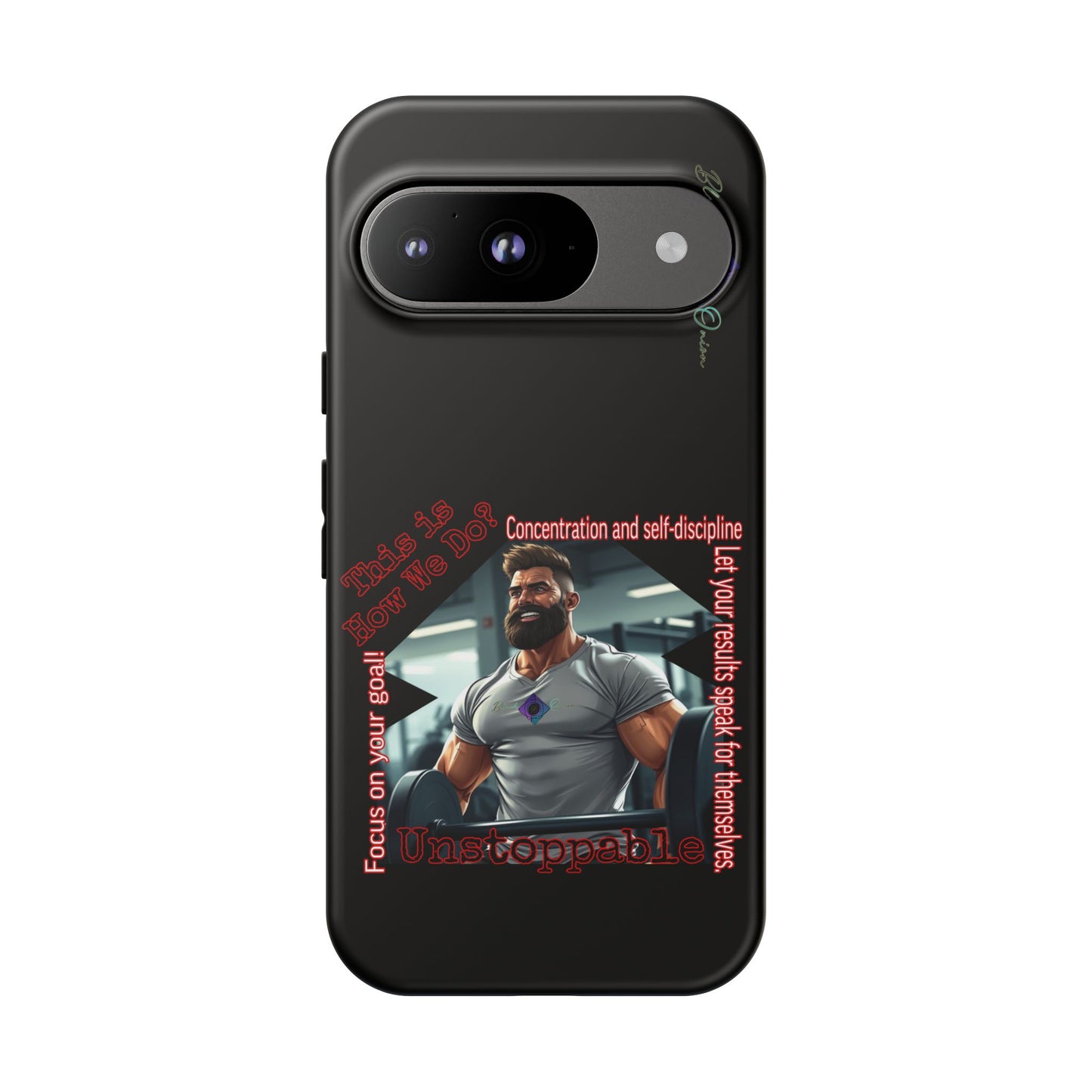 BlackOnion Brand New Phone Case - with Motivational Workout Motif’Unstoppable ‘💪🔥🫵