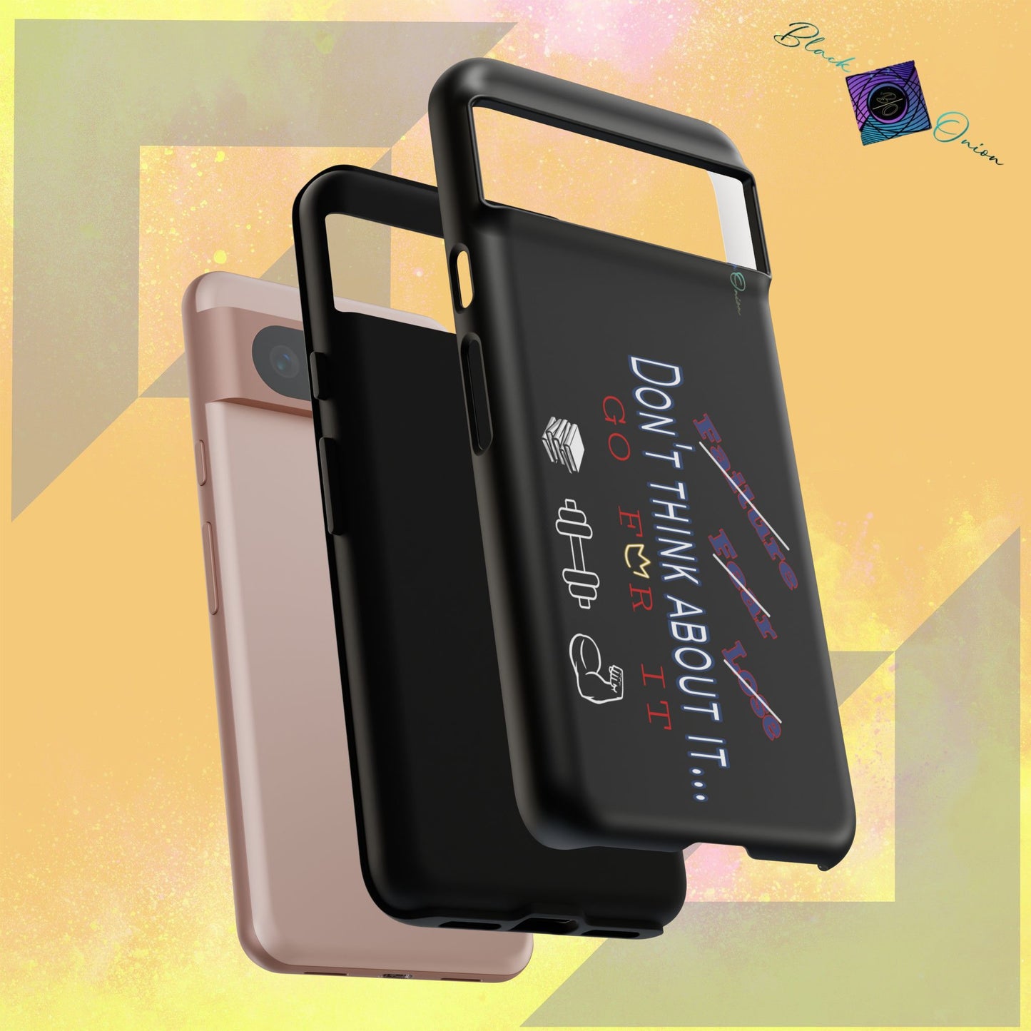 BlackOnion Brand New Phone Case - with Motivational Workout Motif’Don’t think ‘💪🔥🫵