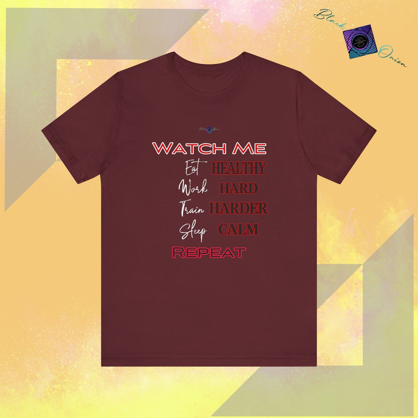 BlackOnion  T-Shirt with Workout Motif V4 ‘ Watch Me’💪🔥🫵