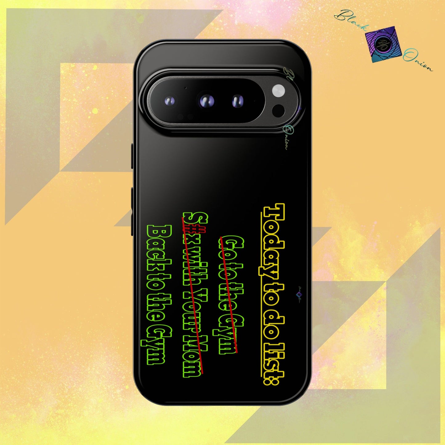 BlackOnion Brand New Phone Case - with Motivational Workout Motif’Today To Do List V2 ‘💪🔥🫵