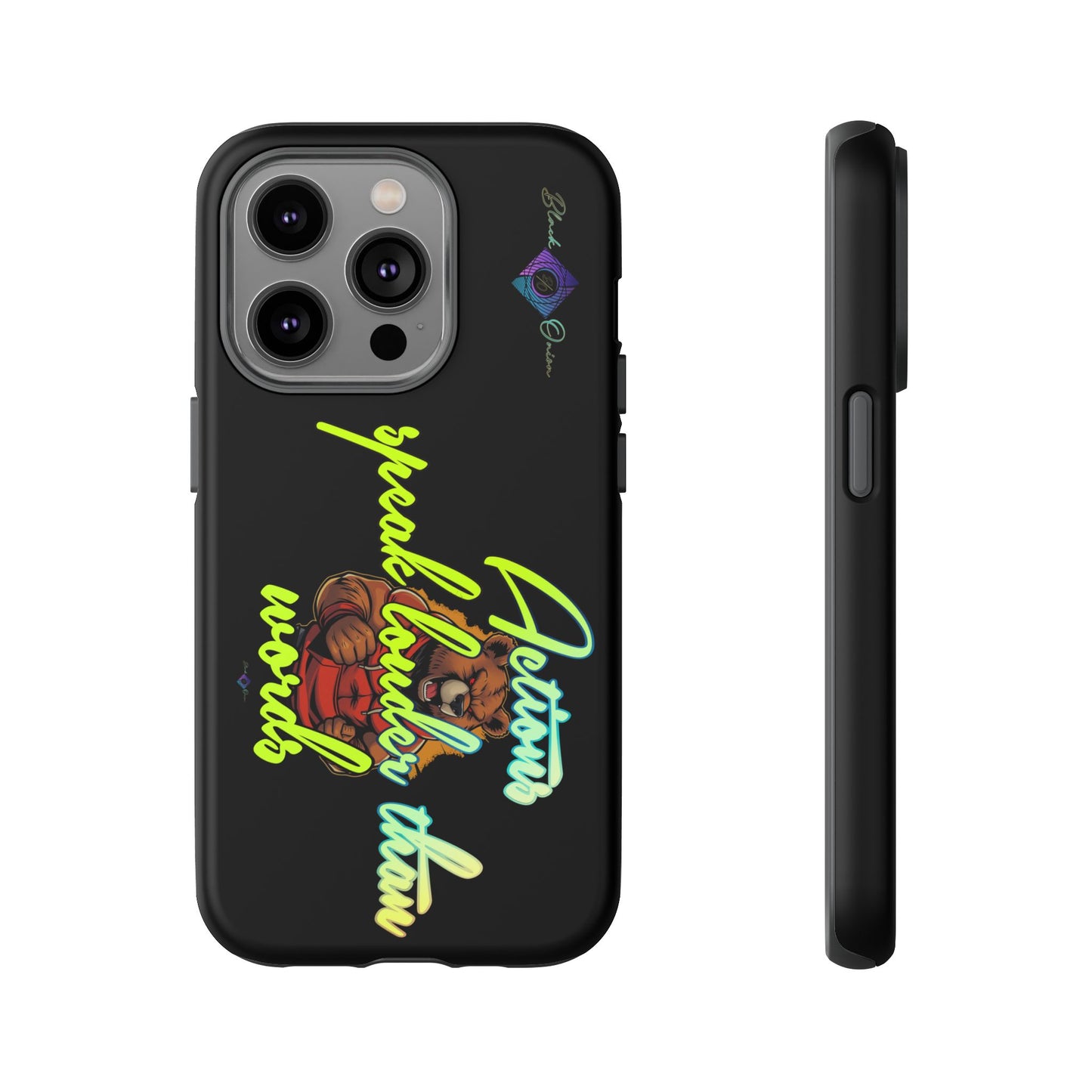 BlackOnion Brand New Phone Case - with Motivational Workout Motif ‘Actions speak lauder ‘💪🔥🫵