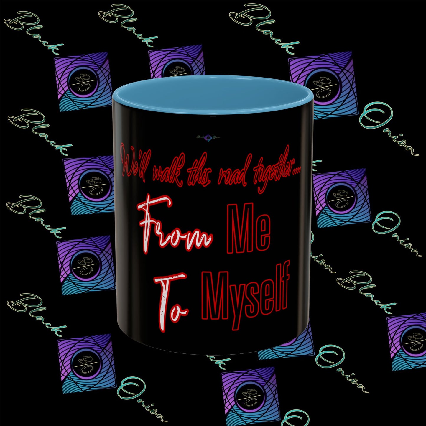 BlackOnion Coffee Mug Serial 2 with Workout Motif ‘ We’ll walk this road together’🫵🔥💪