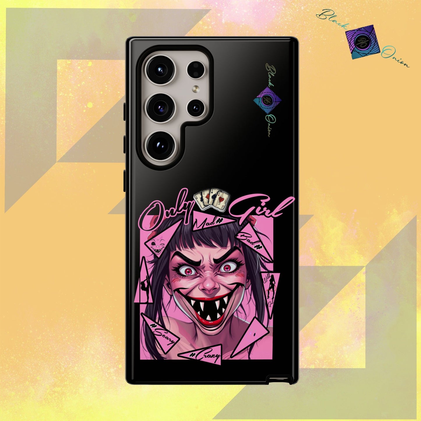 BlackOnion Brand New Phone Case - with Motivational Workout Motif’ Mad Girl💋🌸 ‘🔥🫵