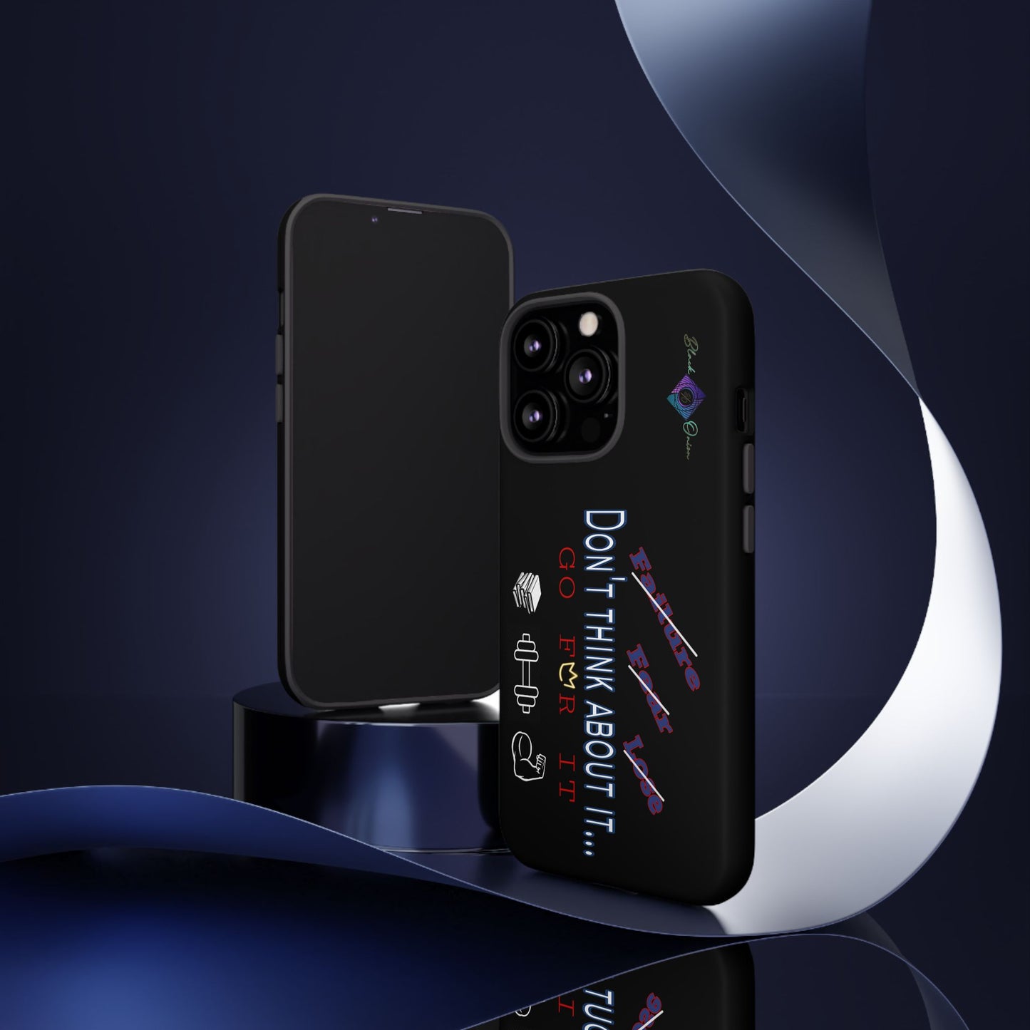BlackOnion Brand New Phone Case - with Motivational Workout Motif’Don’t think ‘💪🔥🫵