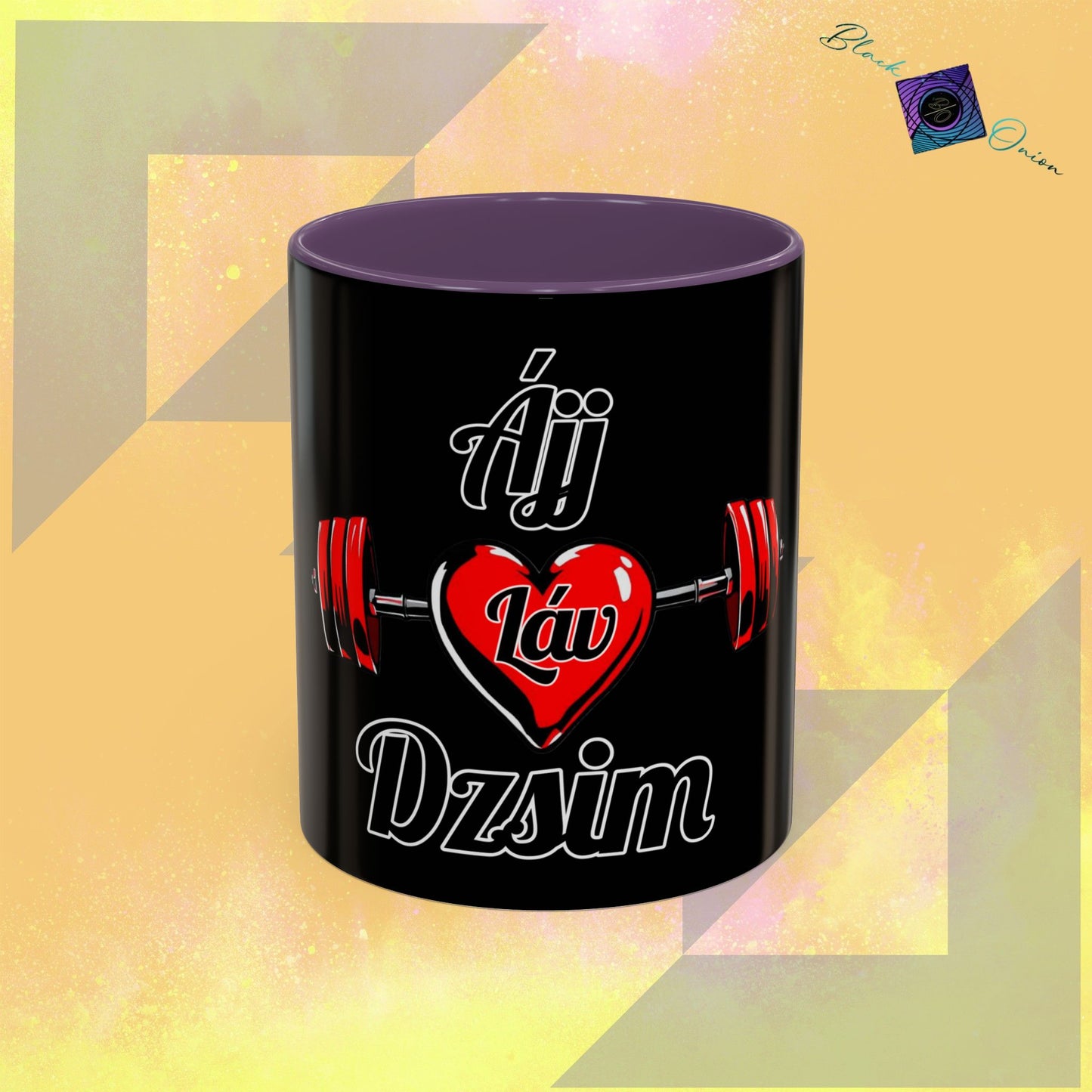 BlackOnion Coffee Mug Serial 2 with Workout Motif ‘ÁjjLávDzsim ’🫵🔥💪