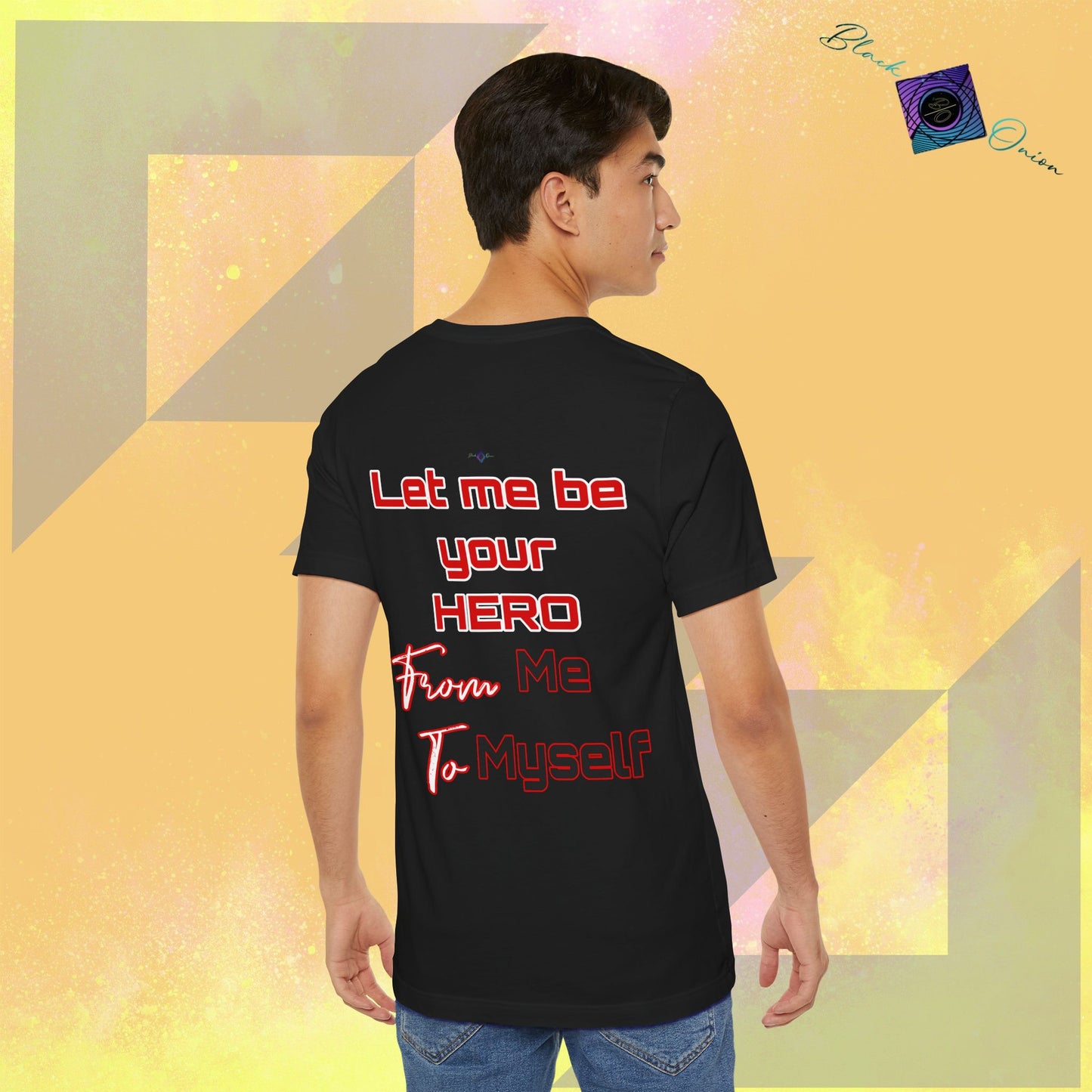 BlackOnion T-Shirt with Workout Motif “Let me be your Hero” 🫵🔥💪