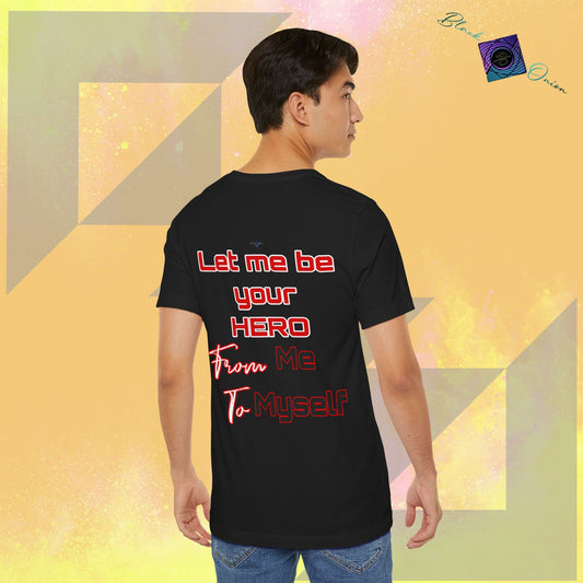 BlackOnion T-Shirt with Workout Motif “Let me be your Hero” 🫵🔥💪