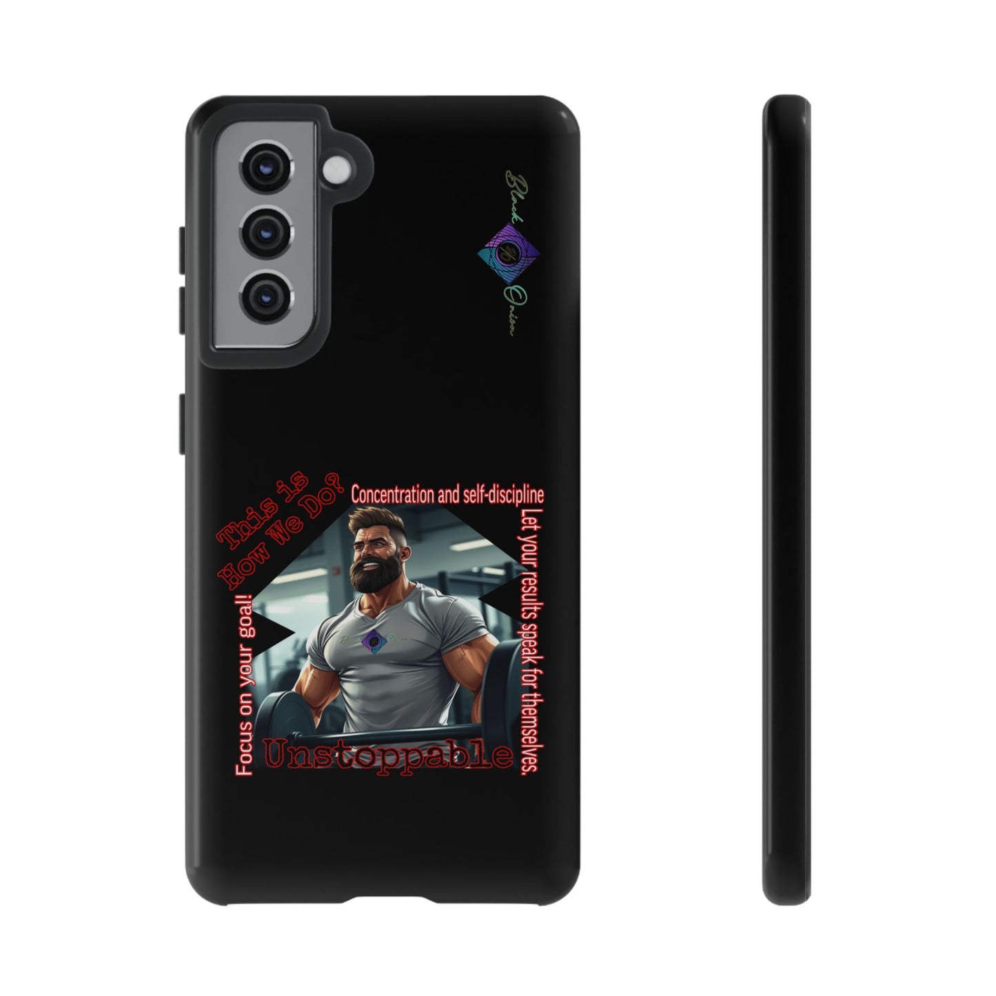 BlackOnion Brand New Phone Case - with Motivational Workout Motif’Unstoppable ‘💪🔥🫵