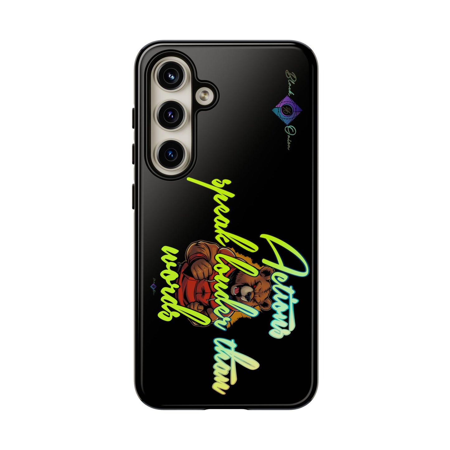 BlackOnion Brand New Phone Case - with Motivational Workout Motif ‘Actions speak lauder ‘💪🔥🫵