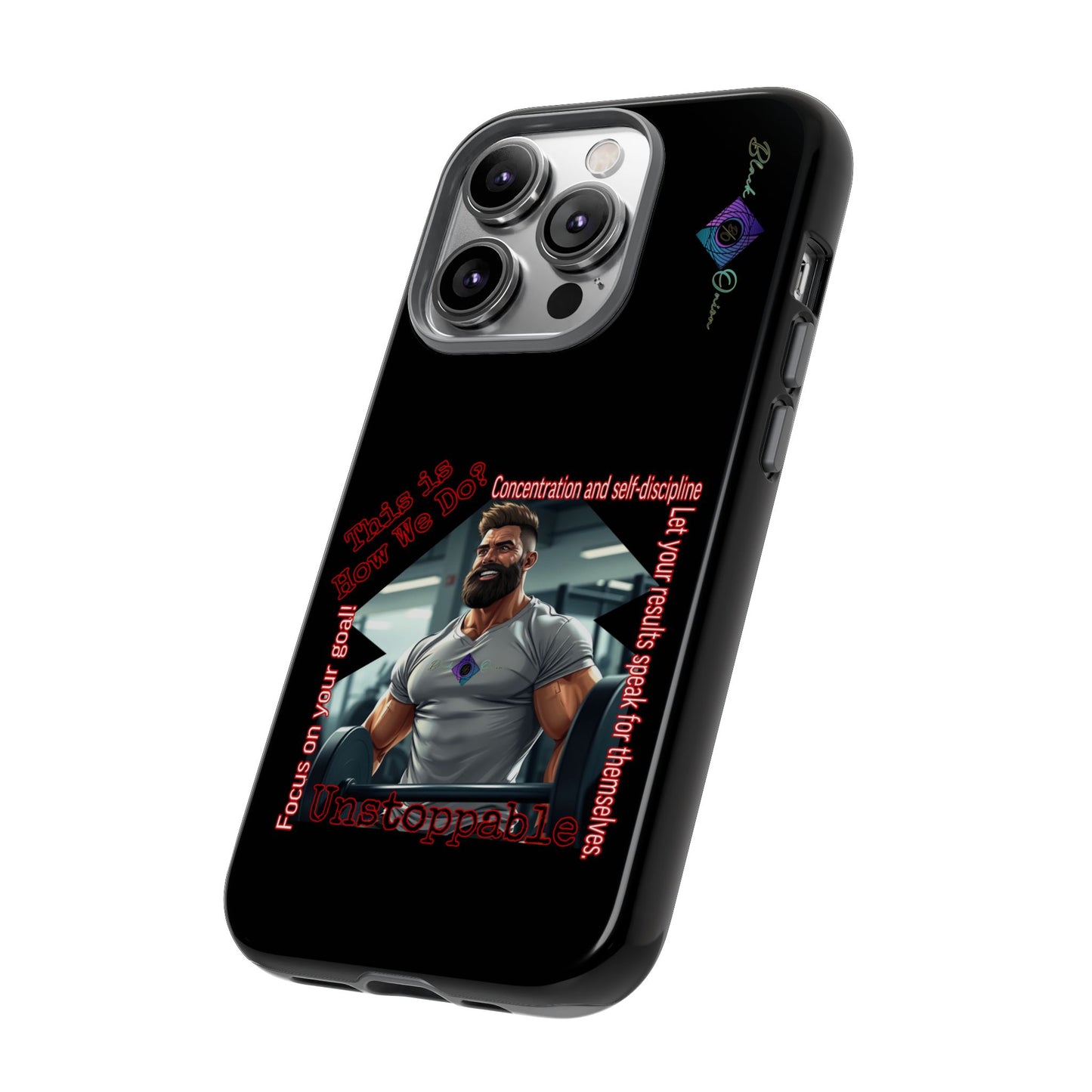 BlackOnion Brand New Phone Case - with Motivational Workout Motif’Unstoppable ‘💪🔥🫵