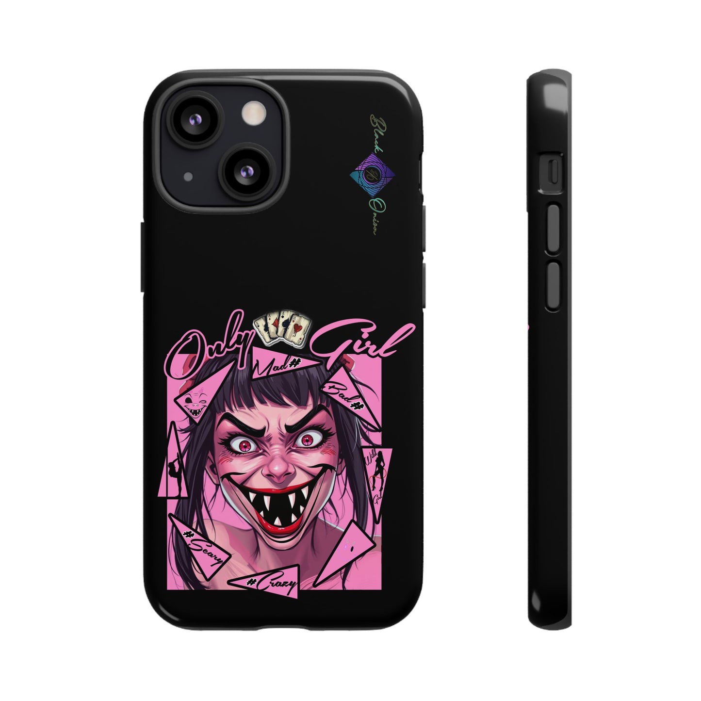 BlackOnion Brand New Phone Case - with Motivational Workout Motif’ Mad Girl💋🌸 ‘🔥🫵