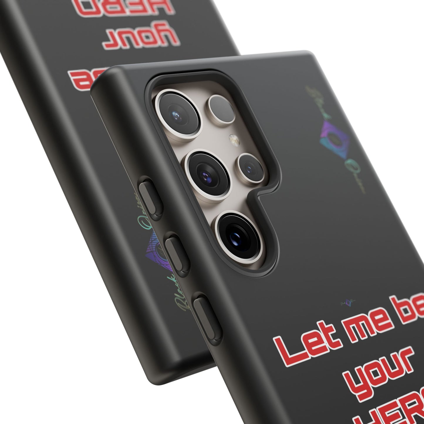 BlackOnion Brand New Phone Case - with Motivational Workout Motif’Let me be your Hero ‘💪🔥🫵