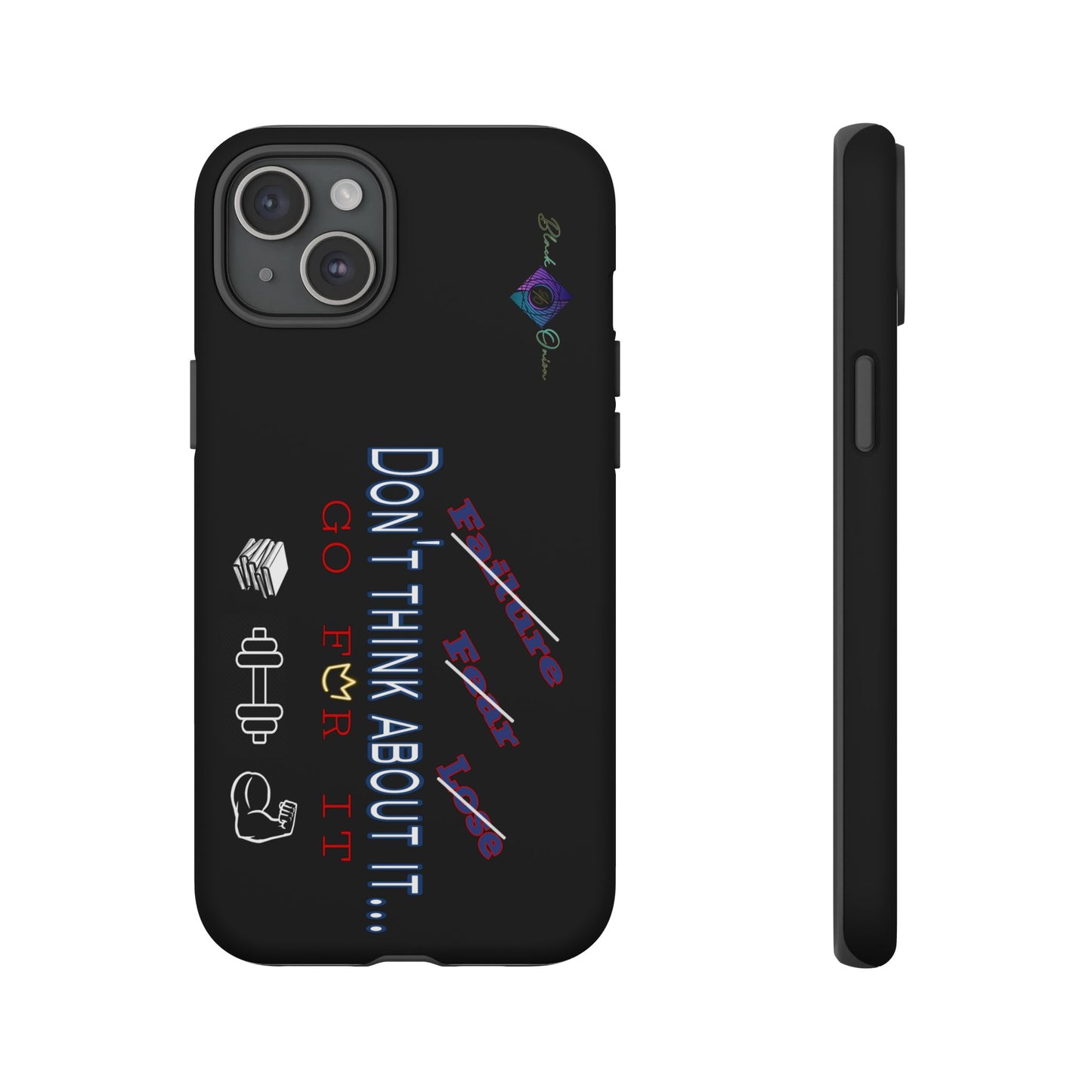 BlackOnion Brand New Phone Case - with Motivational Workout Motif’Don’t think ‘💪🔥🫵