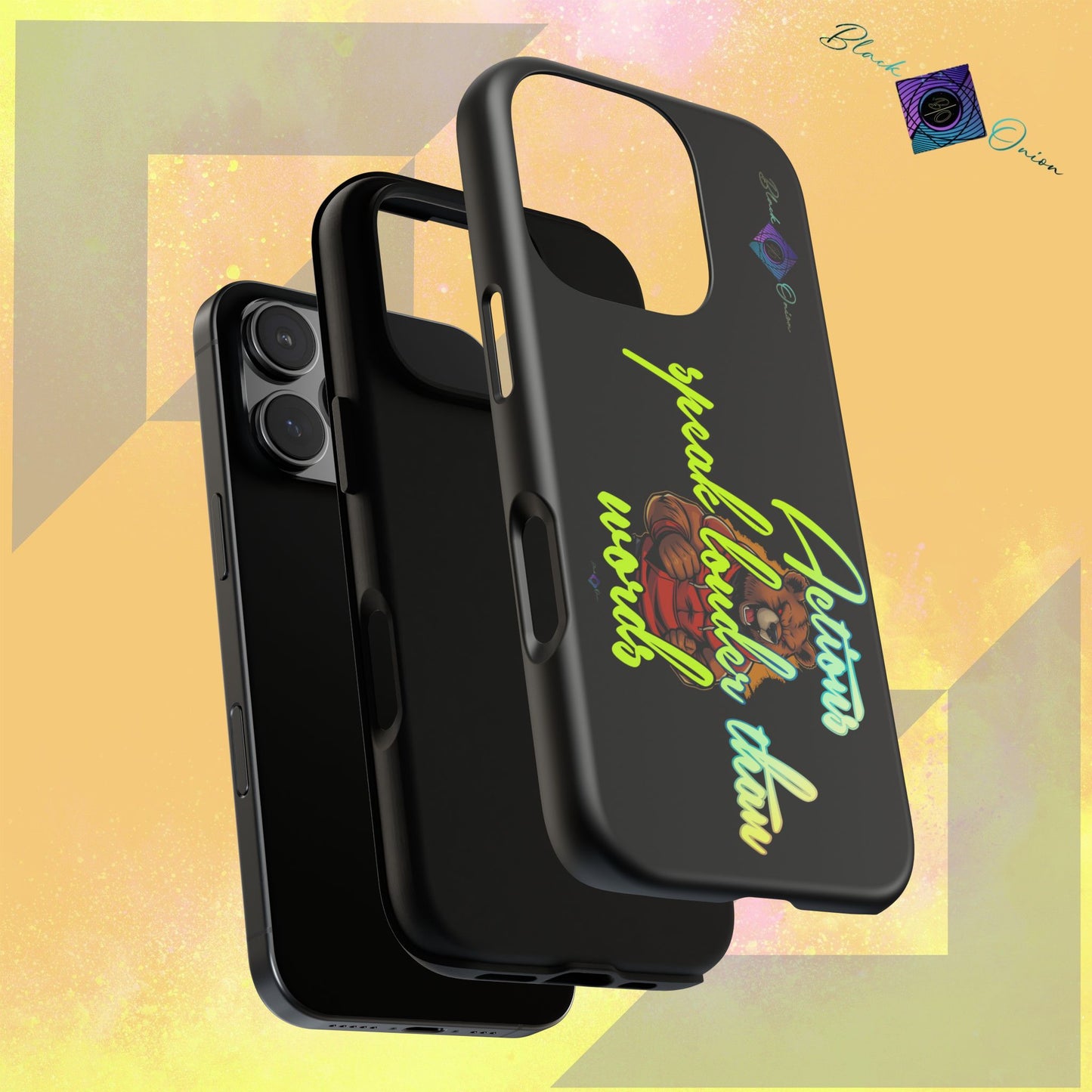 BlackOnion Brand New Phone Case - with Motivational Workout Motif ‘Actions speak lauder ‘💪🔥🫵