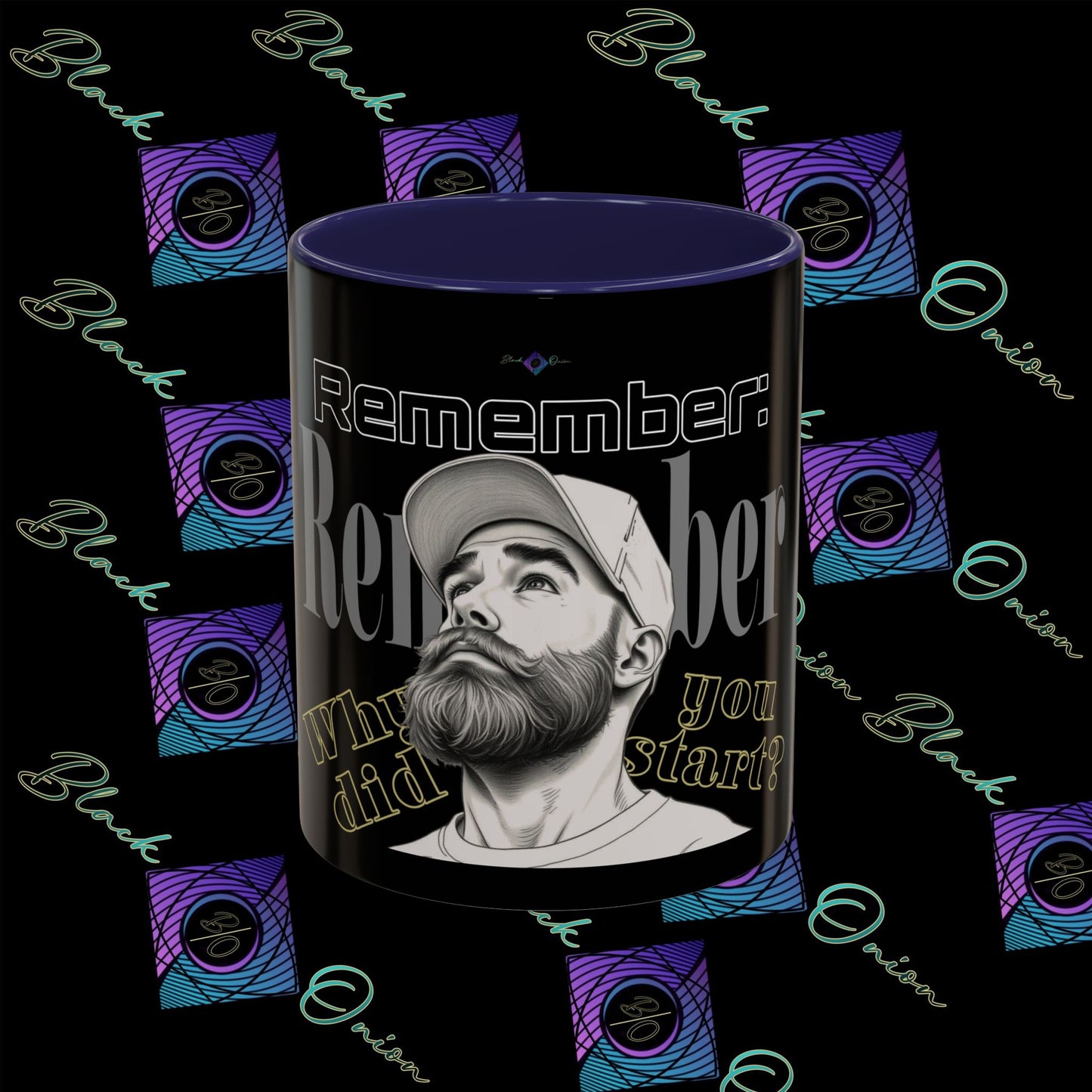 BlackOnion Coffee Mug - 11oz with Workout Motif ‘Remember ’🔥💪🫵