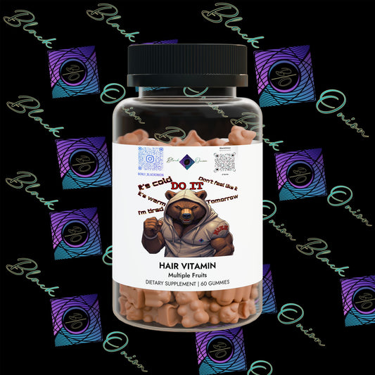 BlackOnion Hair Vitamin Gummies (60 Gummies) with Workout Motif