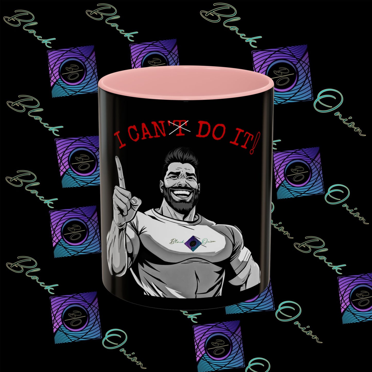 BlackOnion Coffee Mug 2 with Workout Motif ‘I Can Do It V2’🫵🔥💪