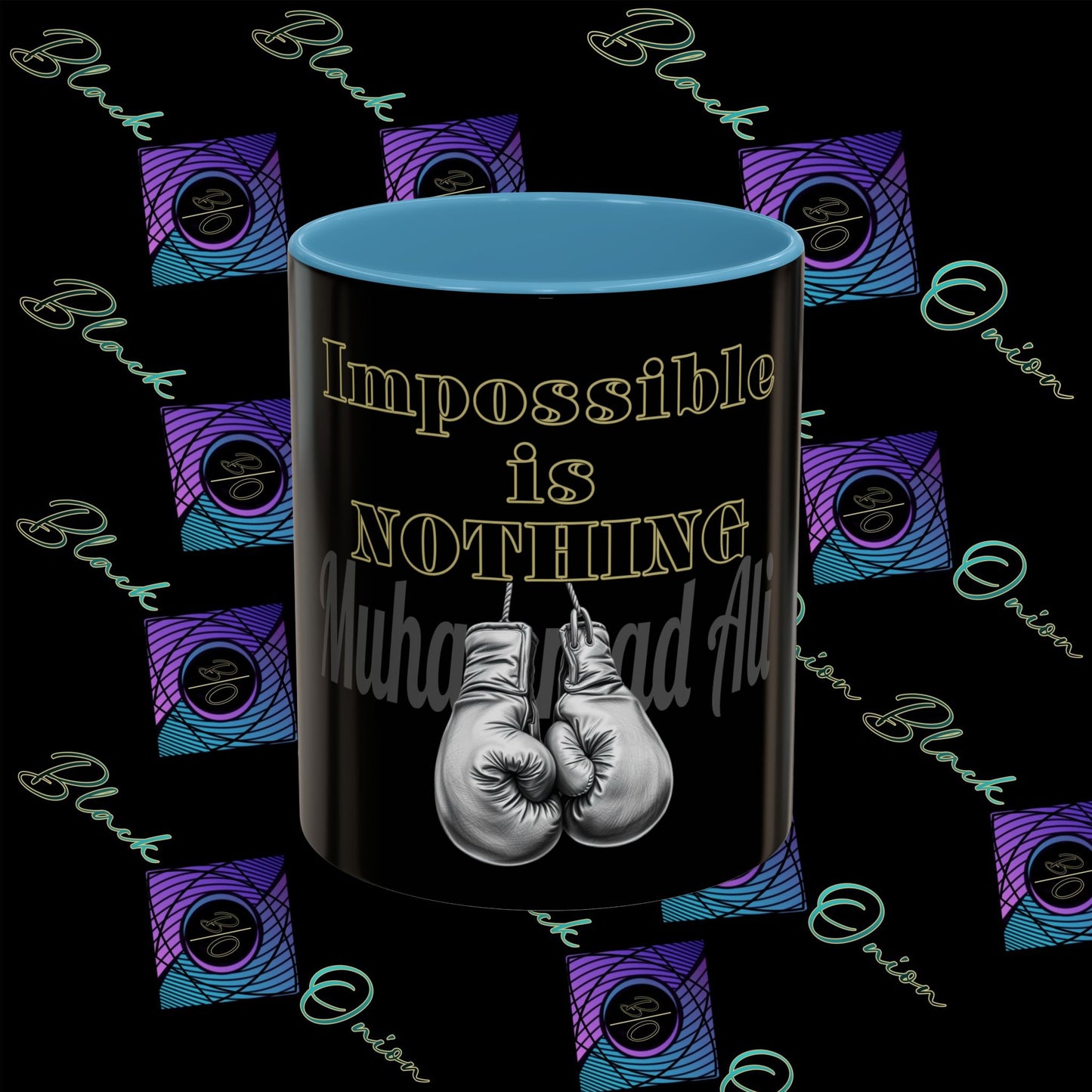 BlackOnion Coffee Mug - 11oz with Workout Motif ‘Impossible is nothing’🔥💪🫵