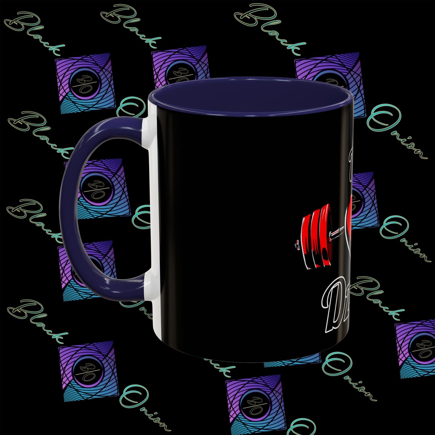 BlackOnion Coffee Mug - 11oz with Workout Motif ‘ÁjjLávDzsi’🔥💪🫵