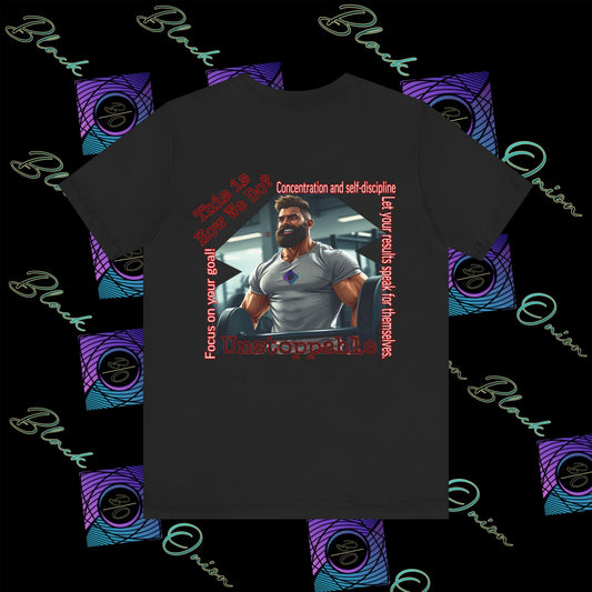 BlackOnion T-Shirt with Workout Motif “Unstoppable “💪🔥🫵