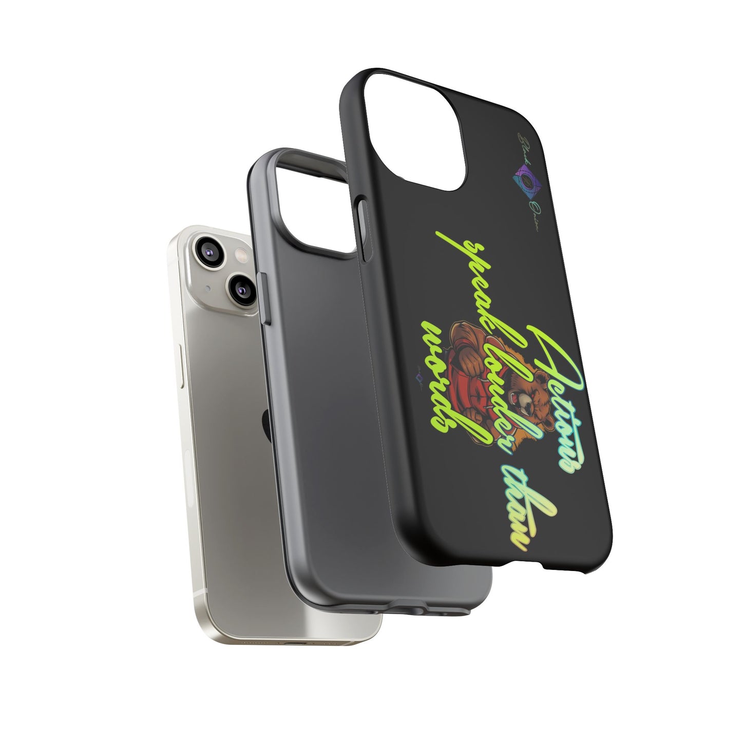 BlackOnion Brand New Phone Case - with Motivational Workout Motif ‘Actions speak lauder ‘💪🔥🫵