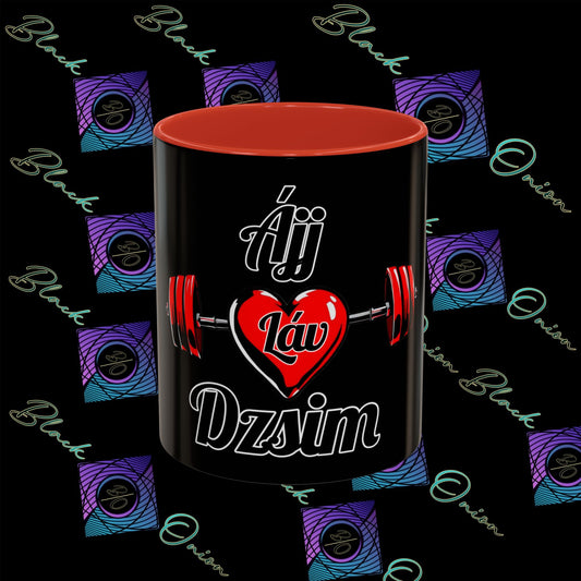 BlackOnion Coffee Mug Serial 2 with Workout Motif ‘ÁjjLávDzsim ’🫵🔥💪