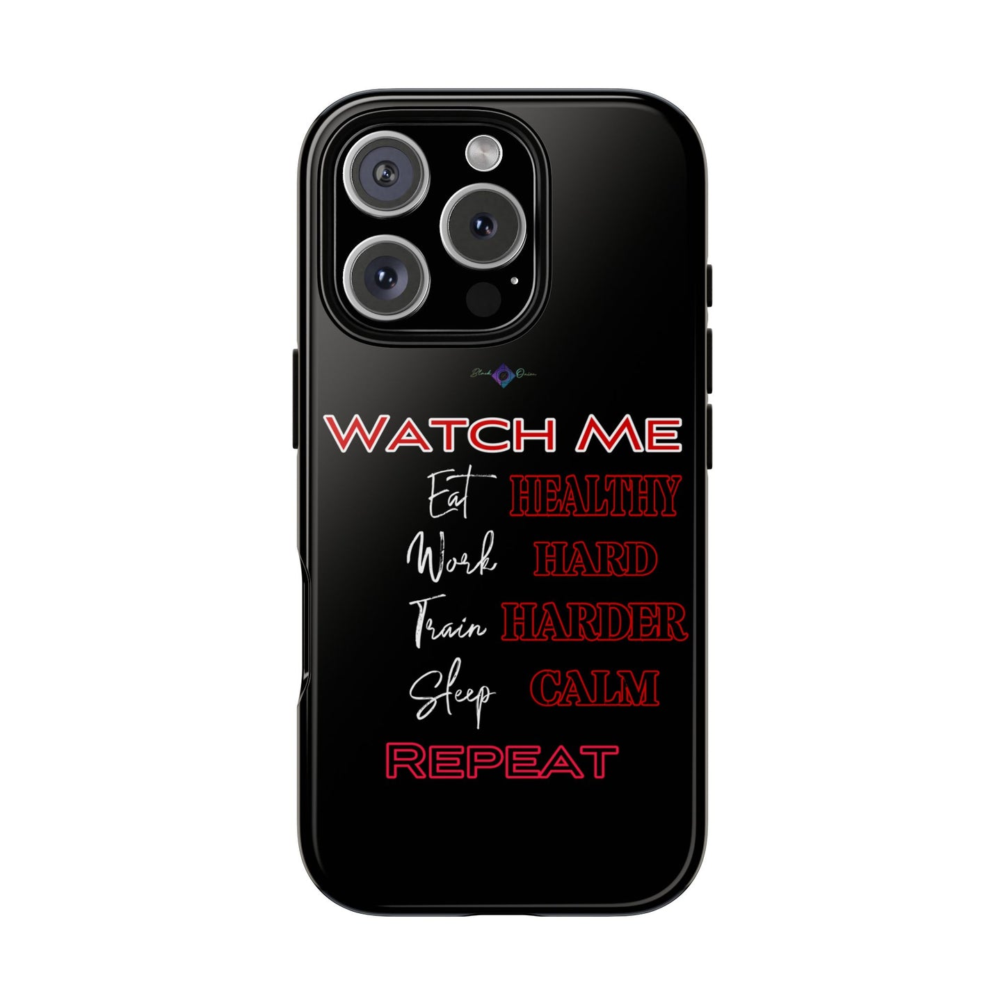 BlackOnion Phone Case -with Motivational Motif  'Watch Me' 💪🔥🫵