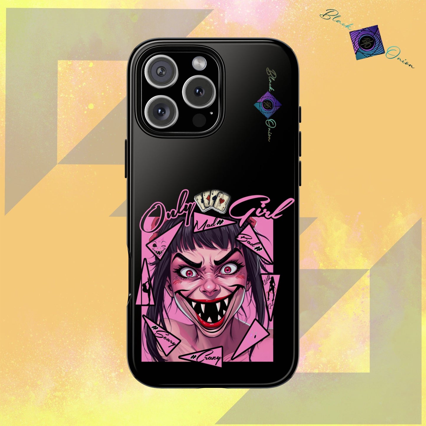 BlackOnion Brand New Phone Case - with Motivational Workout Motif’ Mad Girl💋🌸 ‘🔥🫵