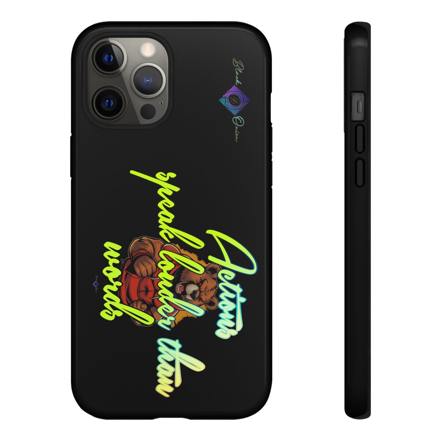 BlackOnion Brand New Phone Case - with Motivational Workout Motif ‘Actions speak lauder ‘💪🔥🫵