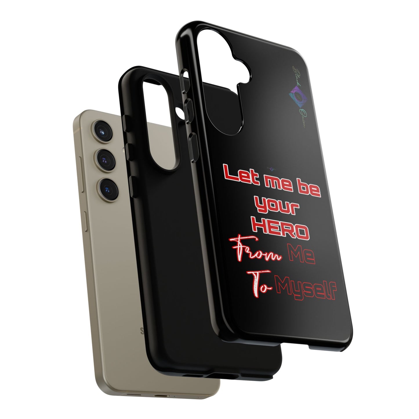 BlackOnion Brand New Phone Case - with Motivational Workout Motif’Let me be your Hero ‘💪🔥🫵