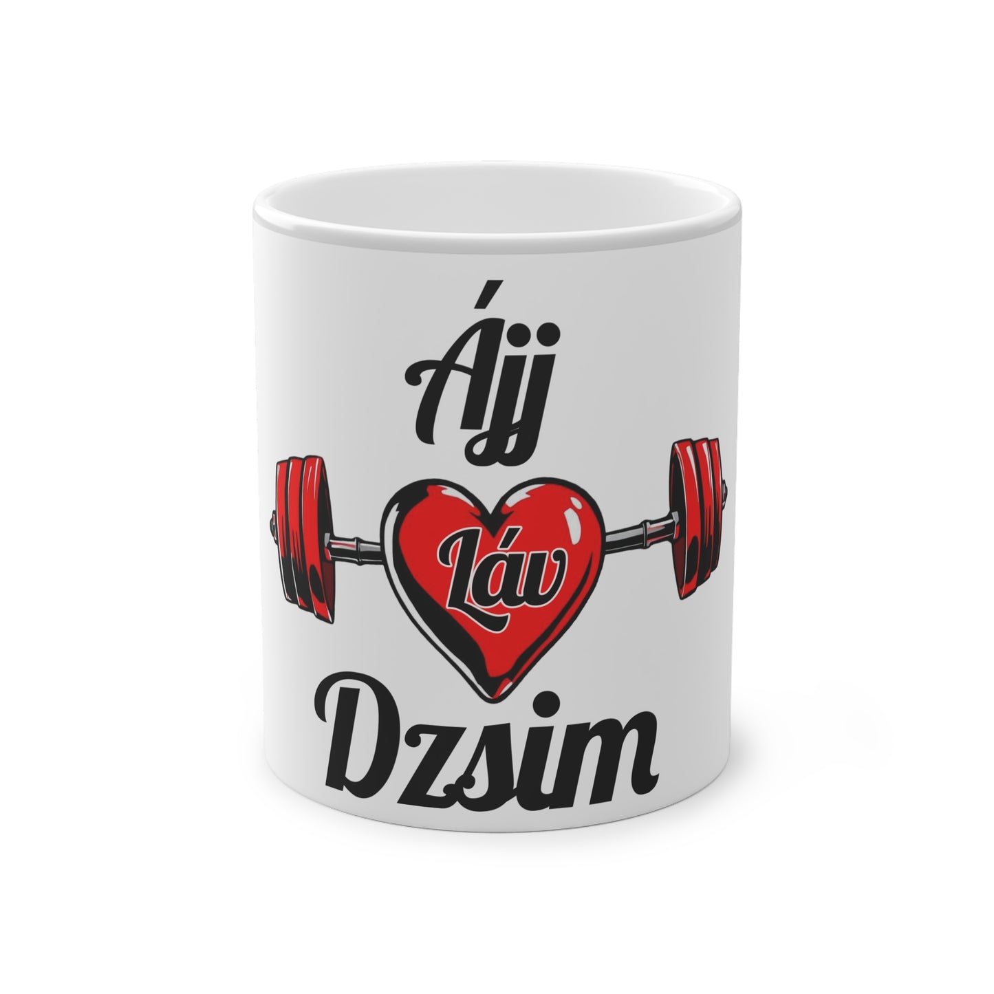 BlackOnion Color Changing Mug with Workout Motif ‘Ájj Láv Dzsim’ 💪🔥🫵