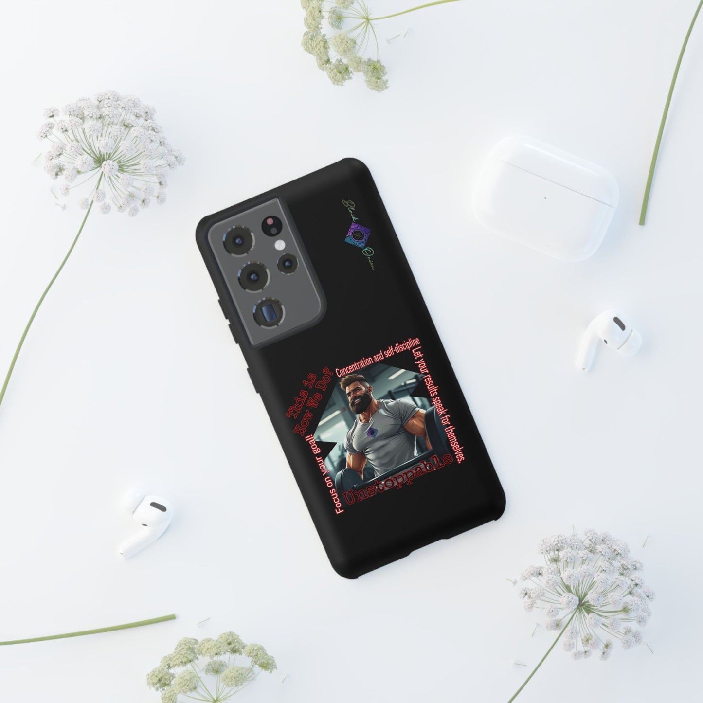 BlackOnion Brand New Phone Case - with Motivational Workout Motif’Unstoppable ‘💪🔥🫵