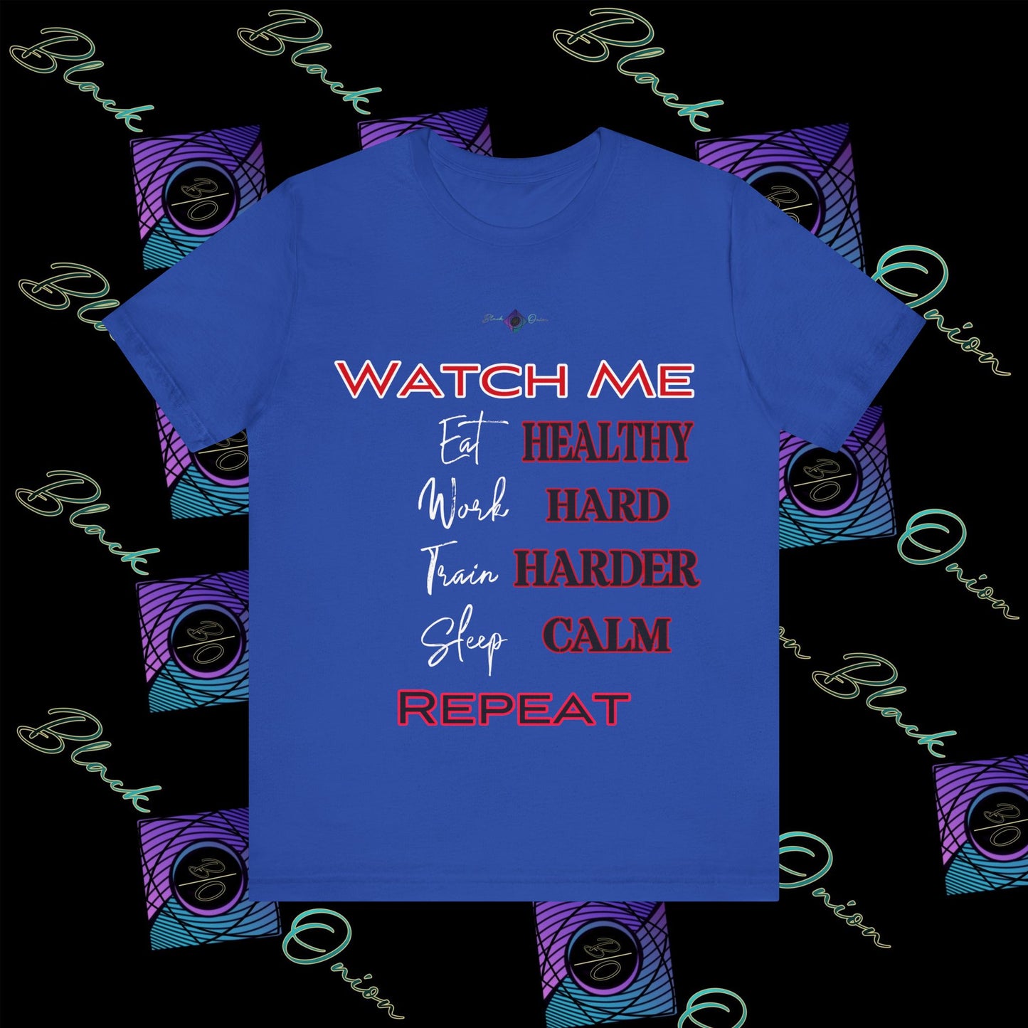 BlackOnion "Watch Me" T-Shirt with Workout Motif V3  💪🔥