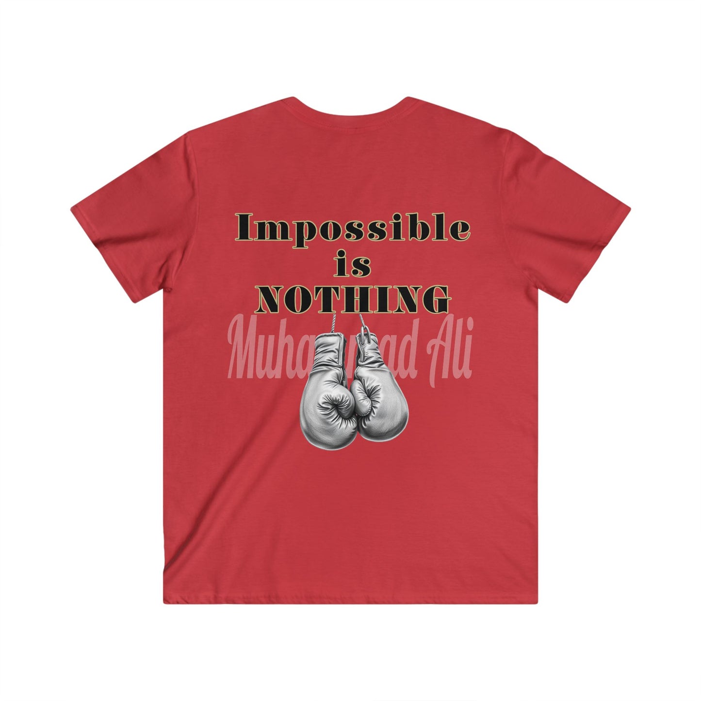 BlackOnion Men's V-Neck T-Shirt with Workout Motif ‘Impossible is Nothing’💪🔥🫵